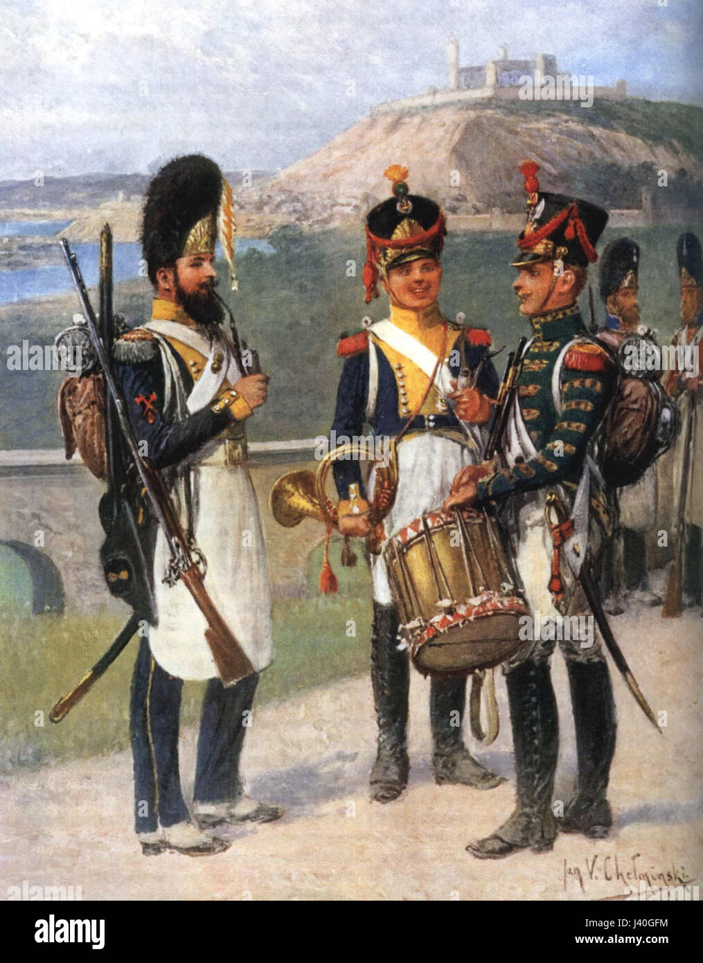 Légion de la Vistule et 4e Régiment d'infanterie de Duché de Varsovie Banque D'Images