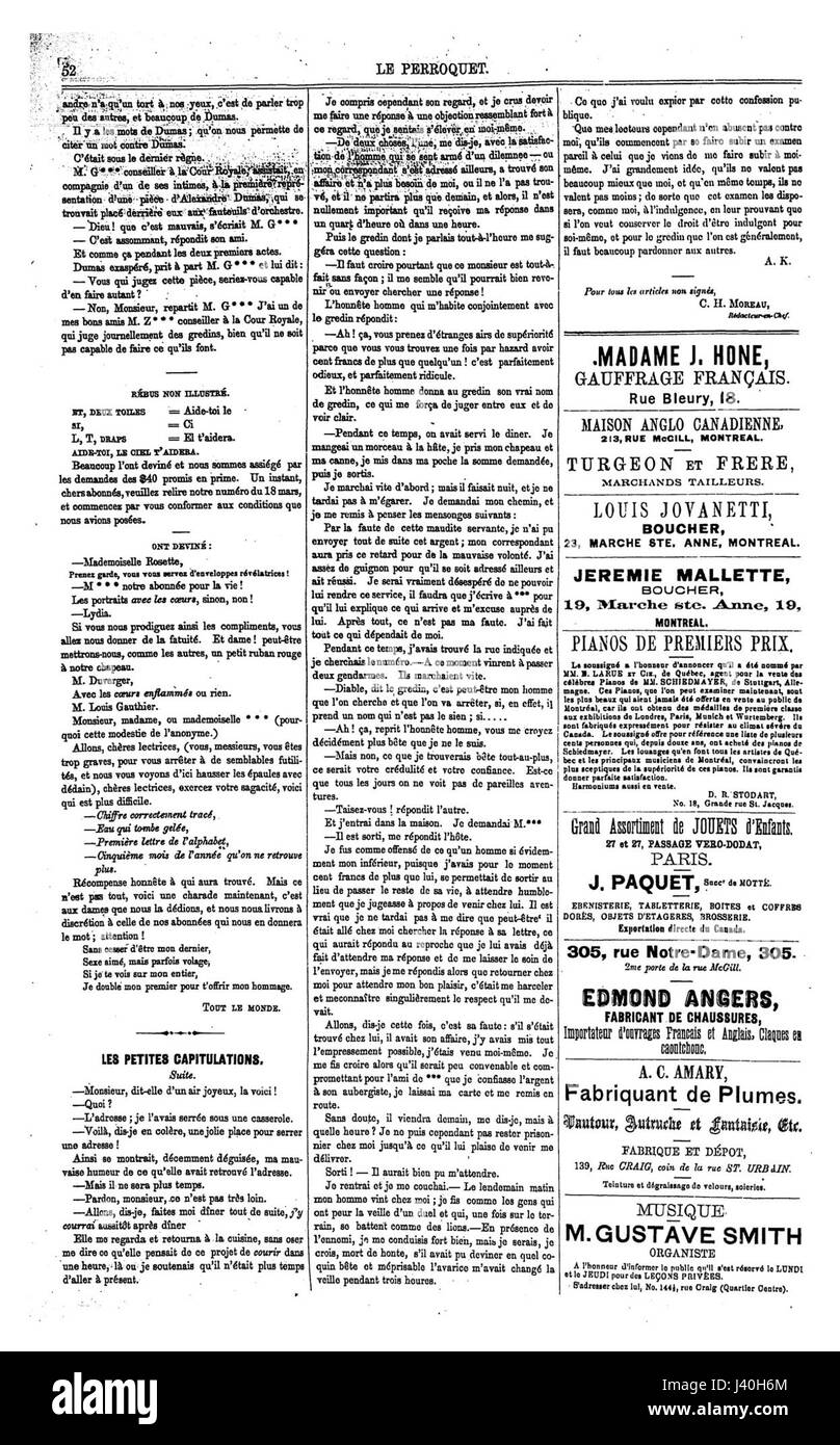 Le perroquet, publié dans le numéro 13, est un périodique littéraire et artistique français connu pour ses discussions sur les arts contemporains, la littérature et la culture. Il présentait souvent des intellectuels et des artistes de premier plan de l'époque. Banque D'Images