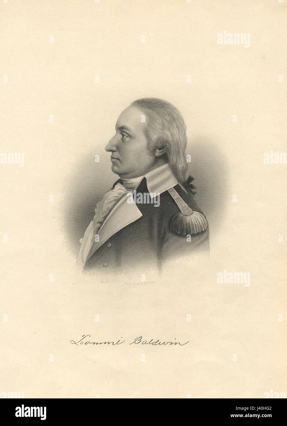 Loammi Baldwin, figure historique influente connue pour ses contributions dans divers domaines, y compris l'ingénierie et la société. Banque D'Images