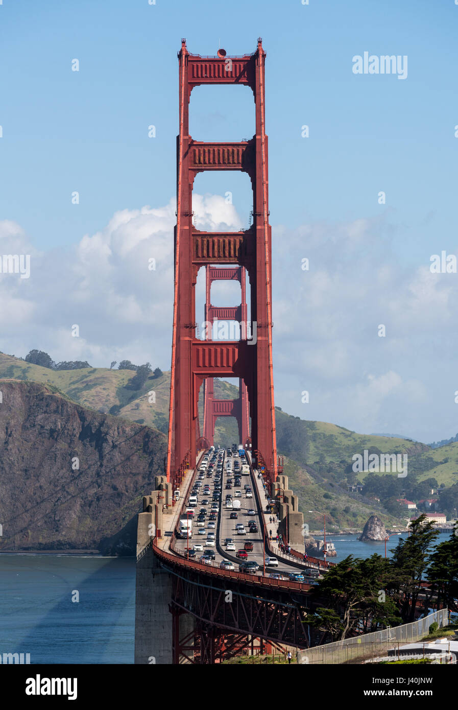 Marin Headlands et Golden Gate Bridge à partir de State Park Banque D'Images