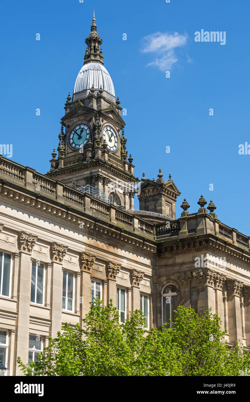 L'hôtel de ville et tour de l'horloge, Bolton, Greater Manchester, Angleterre, RU Banque D'Images