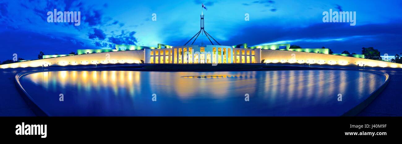 Panorama du Parlement Canberra Australie Banque D'Images