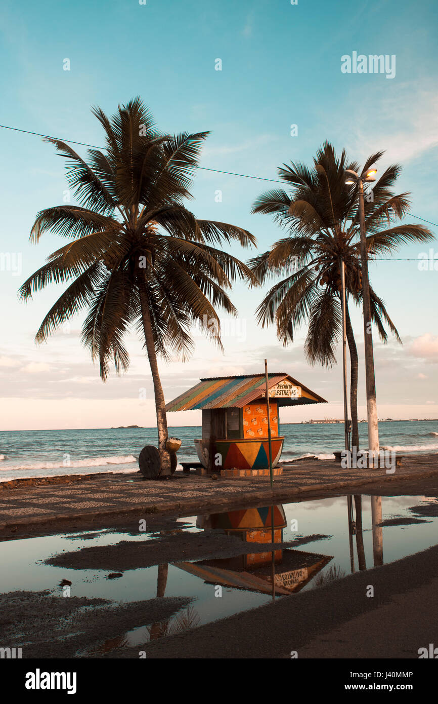 Costa do Cacau, Ilhéus, Bahia, Brésil, paysage nostalgique à bord de mer Banque D'Images