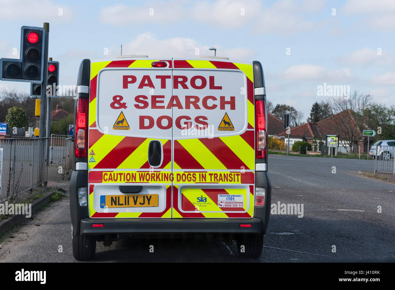 Une patrouille & Chiens de recherche van au Royaume-Uni Banque D'Images