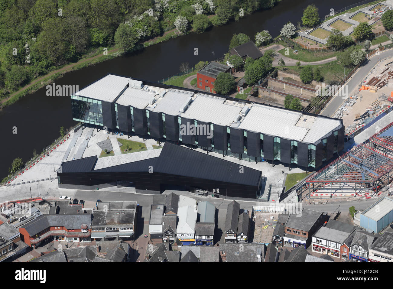 Vue aérienne d'un nouveau développement à Northwich, Cheshire, Royaume-Uni Banque D'Images
