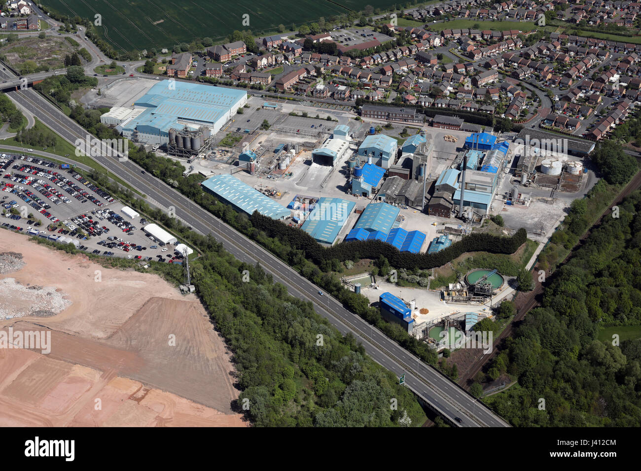 Vue aérienne de l'usine à Widnes Additifs BYK, Cheshire, Royaume-Uni Banque D'Images