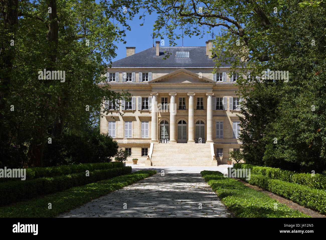 Le manoir du Château Margaux vigne, Pomiès, Bordeaux, France. Banque D'Images