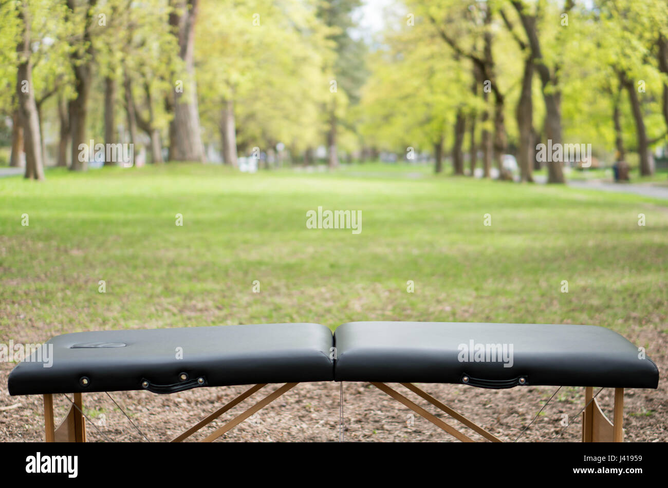 Table de massage dans la région de park Banque D'Images