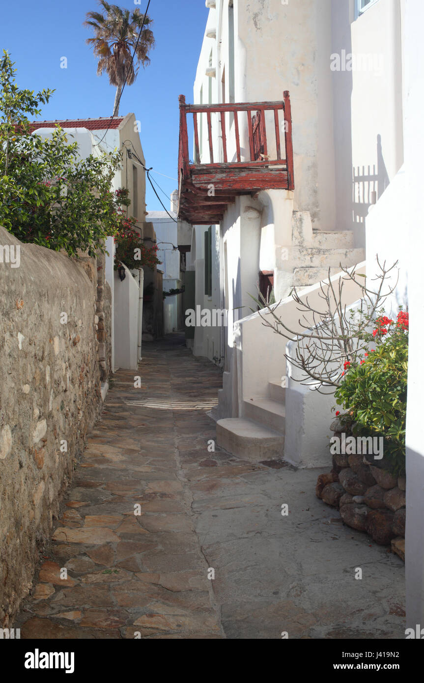 Rues de Naxos dans les Cyclades Banque D'Images