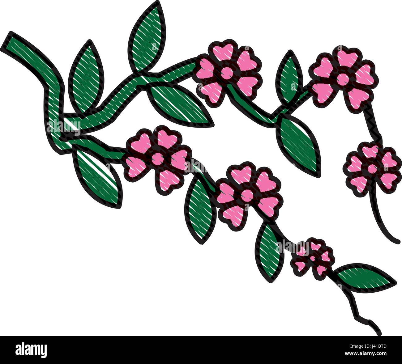 La Direction Générale De Dessin Avec Des Fleurs Fleur De