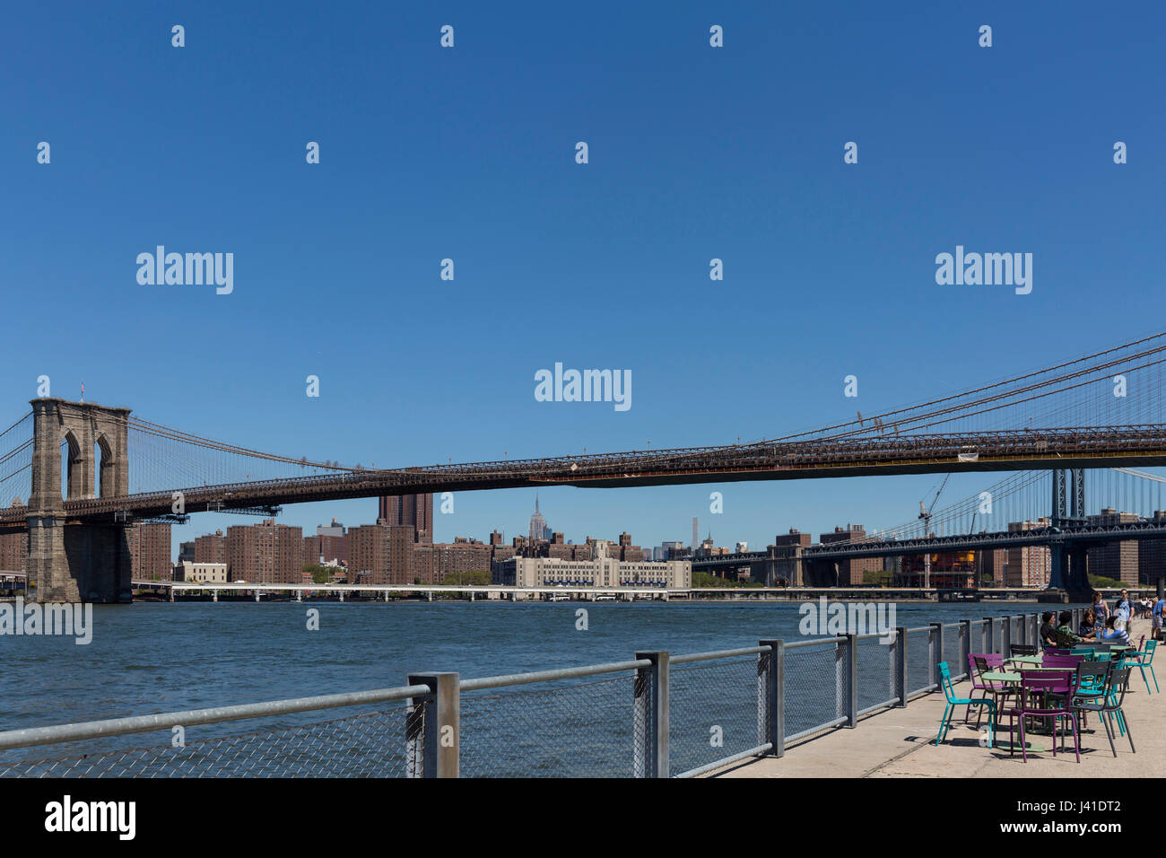 Pont de Brooklyn Park. Aug, 2016. New York City, États-Unis Banque D'Images