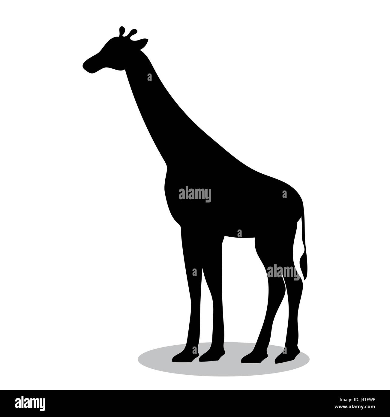 Mammifères girafe animal silhouette noire Illustration de Vecteur