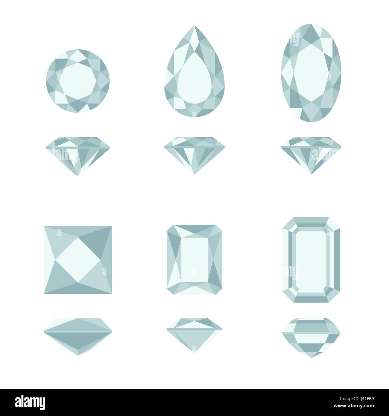 Pierre précieuse diamants et des formes. Illustration de Vecteur