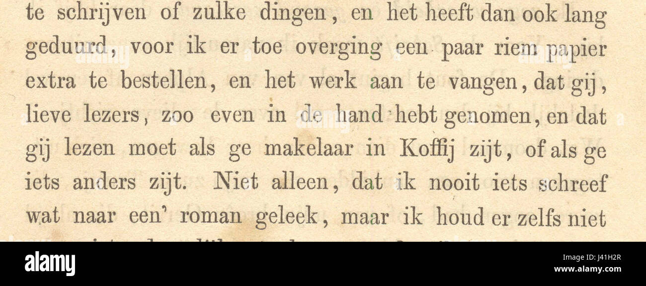 Cette expression, qui signifie « chers lecteurs en double impression » en néerlandais, fait référence à un message ou à une publication destinée à un public. Le contexte suggère une œuvre imprimée, éventuellement axée sur des sujets littéraires ou historiques. Banque D'Images