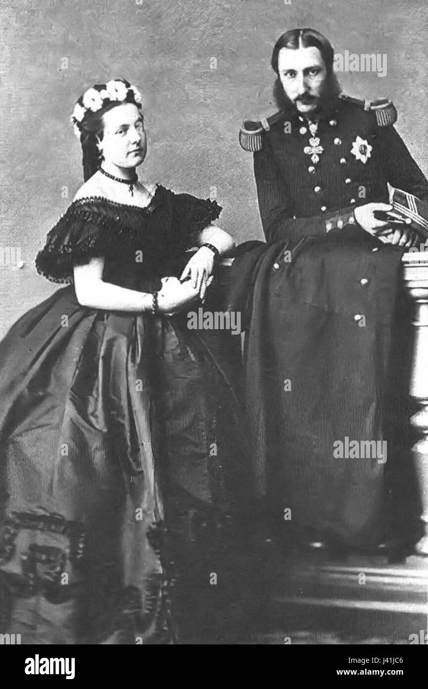 Maria Hendrika d'Autriche et Léopold de Belgique étaient des figures royales, leur union faisant partie de l'histoire royale européenne, impactant les liens politiques et familiaux au XIXe siècle. Banque D'Images