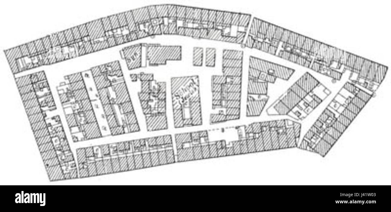 Une carte de Mea Shearim, un quartier historique de Jérusalem, connu pour son importance religieuse et son patrimoine culturel, soulignant son rôle en tant que centre de la vie juive haredi. Banque D'Images