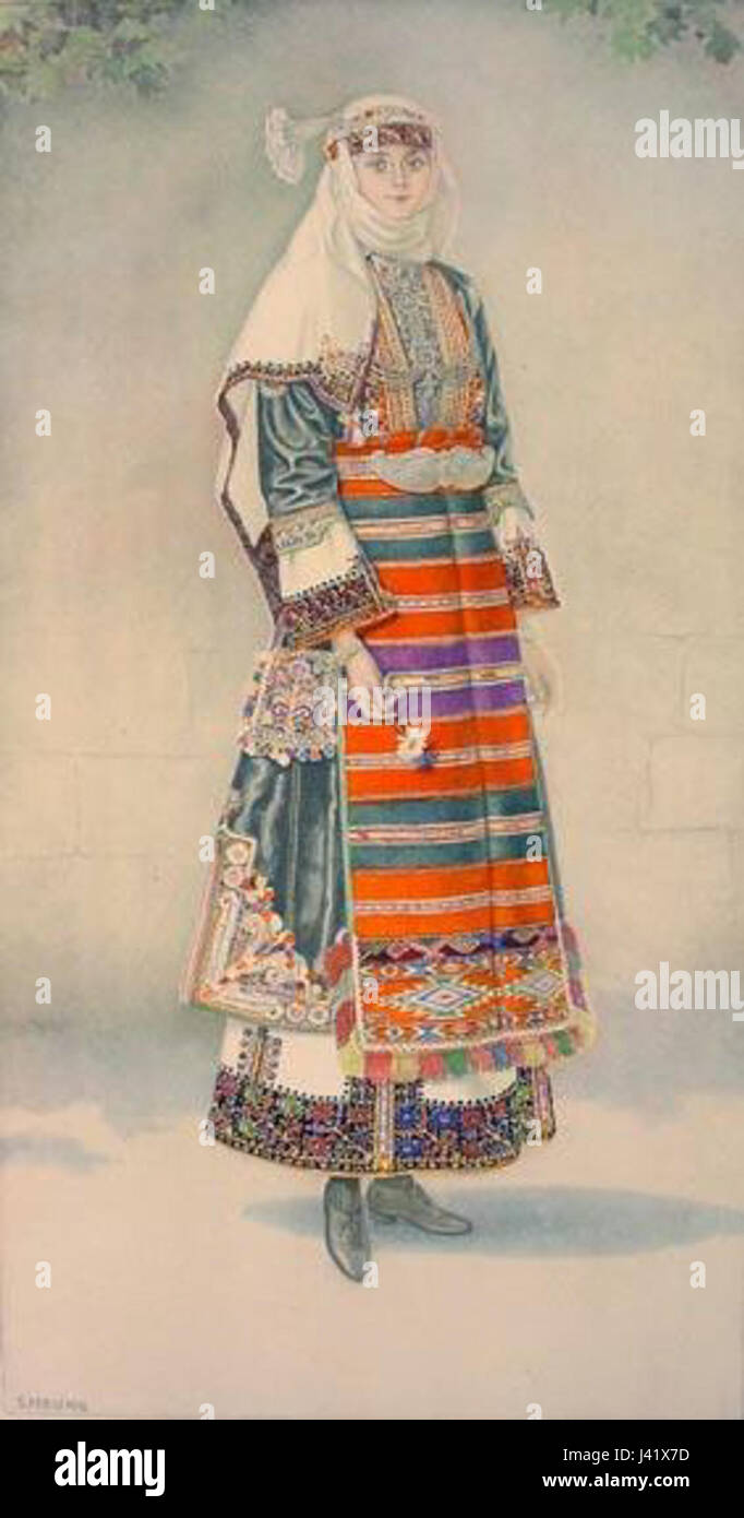 Macédoine costume grec Kapoutsides Banque D'Images
