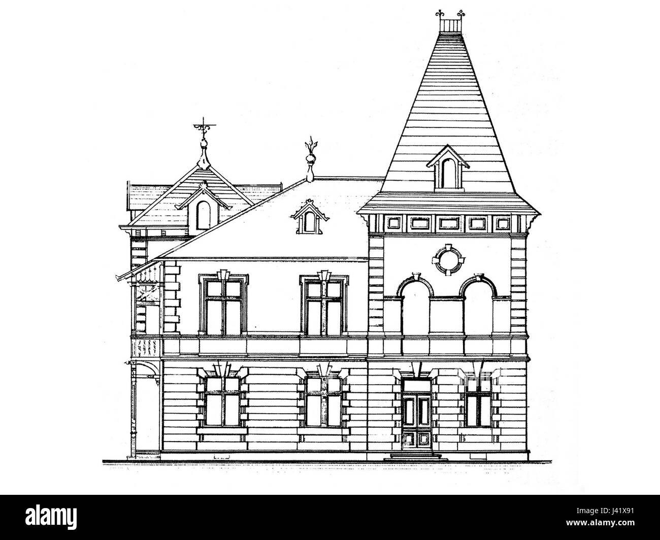 Lviv Lysenko street 34 façade (projet) Banque D'Images