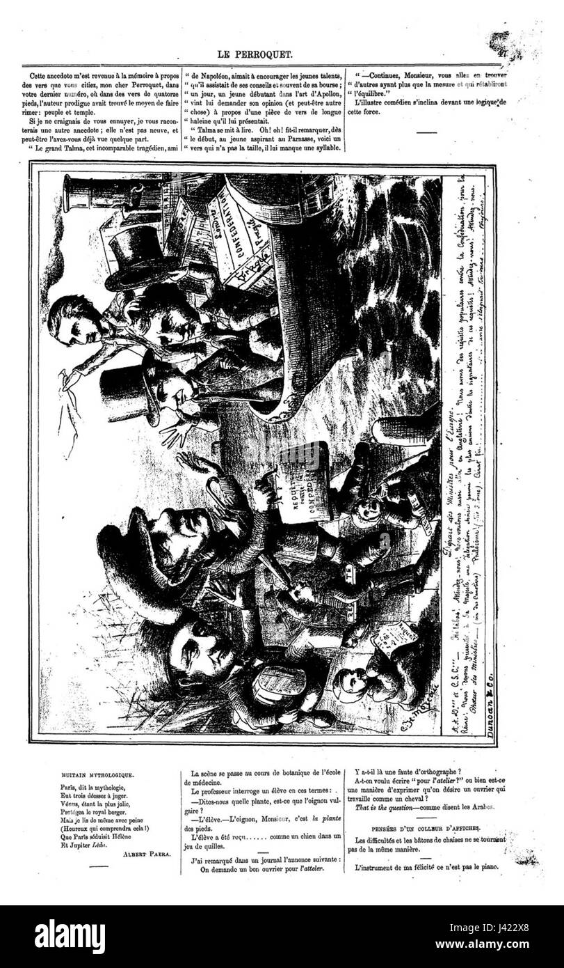 Le perroquet, numéro 12, page 389, est une revue littéraire française connue pour sa couverture des arts, de la culture et de la littérature au début du XXe siècle. Banque D'Images