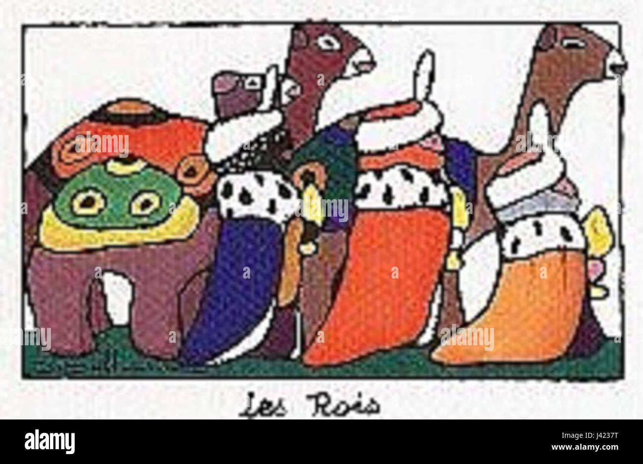 Les rois mages (les trois Sages) est un thème religieux, souvent représenté dans l'art, montrant le voyage des Mages pour présenter des dons à l'enfant Jésus. Cette version de David Dellepiane souligne la signification culturelle et spirituelle de l’événement. Banque D'Images