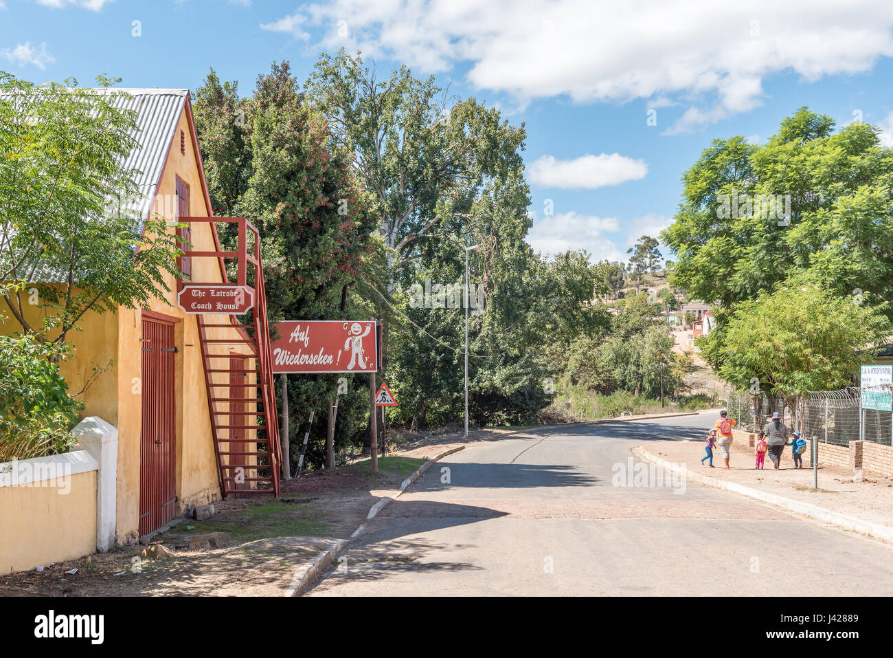 GENADENDAL, AFRIQUE DU SUD - le 27 mars 2017 : Le quartier historique de Latrobe Coach House, construit en 1827, Genadendal abrite le plus vieux moyen d'un wagon en Afrique du Sud Banque D'Images