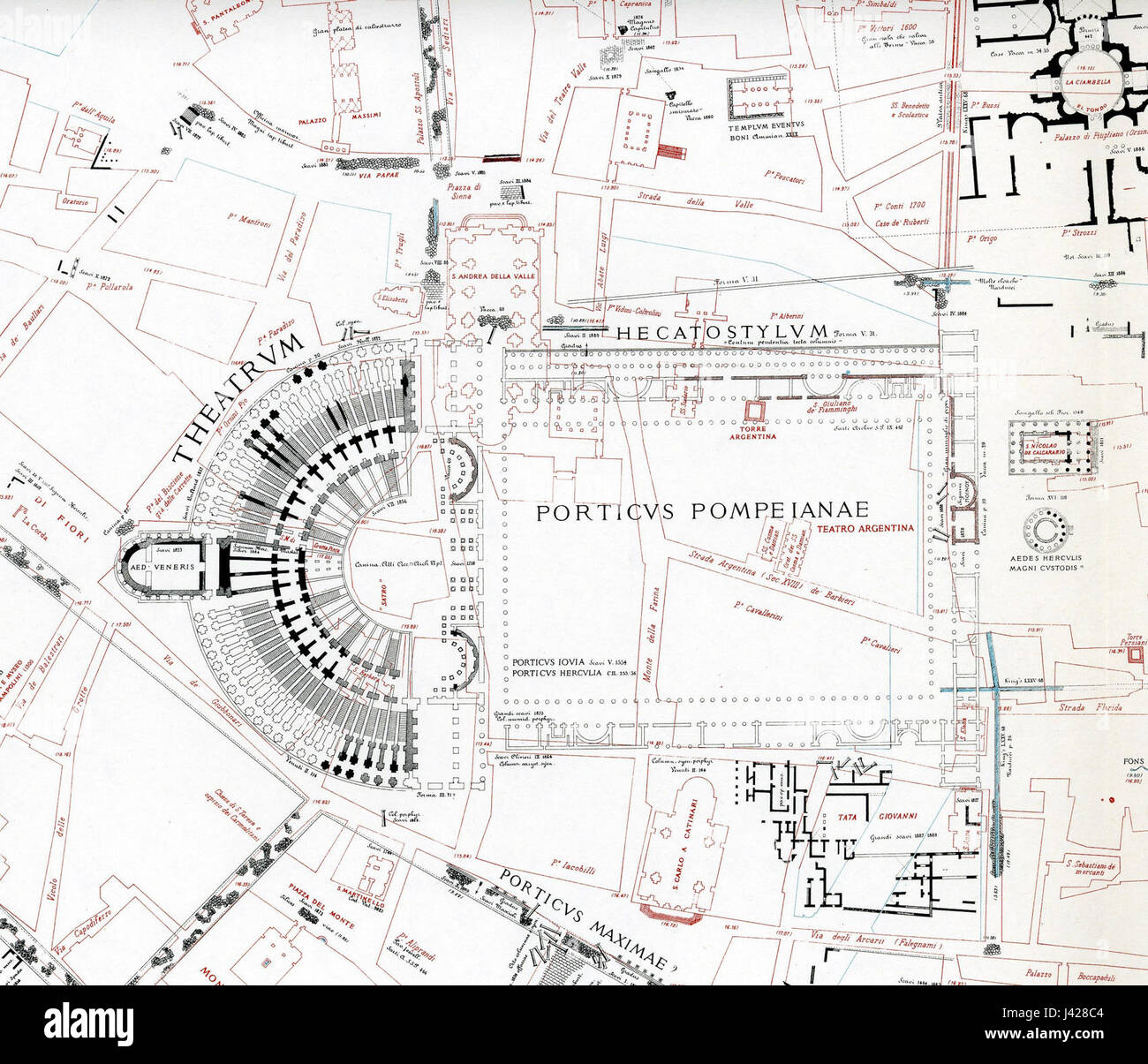 MapTheaterofPompey Banque D'Images