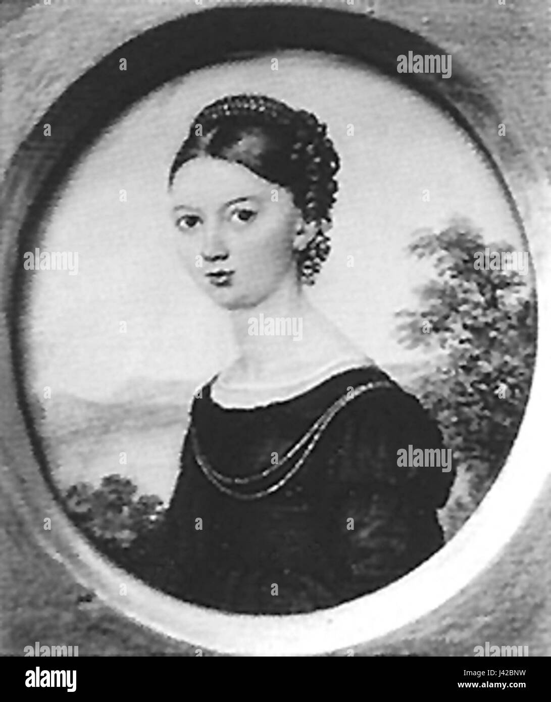 Louise Uhland als Braut 1818 Miniaturbild Banque D'Images