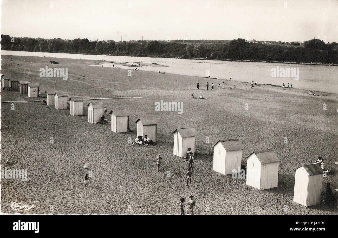 La plage Jargeau Loiret Banque D'Images