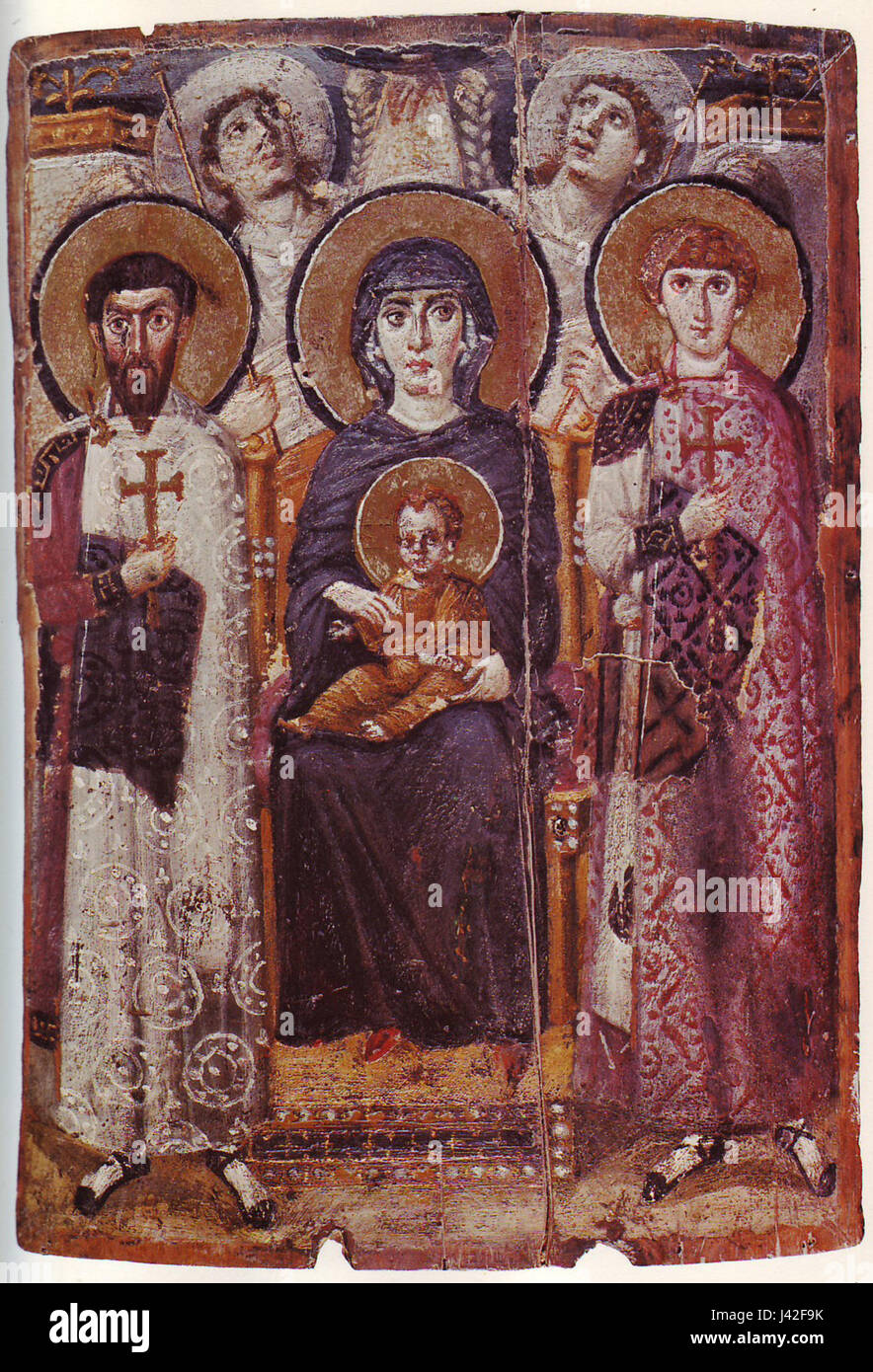 L'icône de Marie et de l'enfant 6e siècle Sinai Banque D'Images