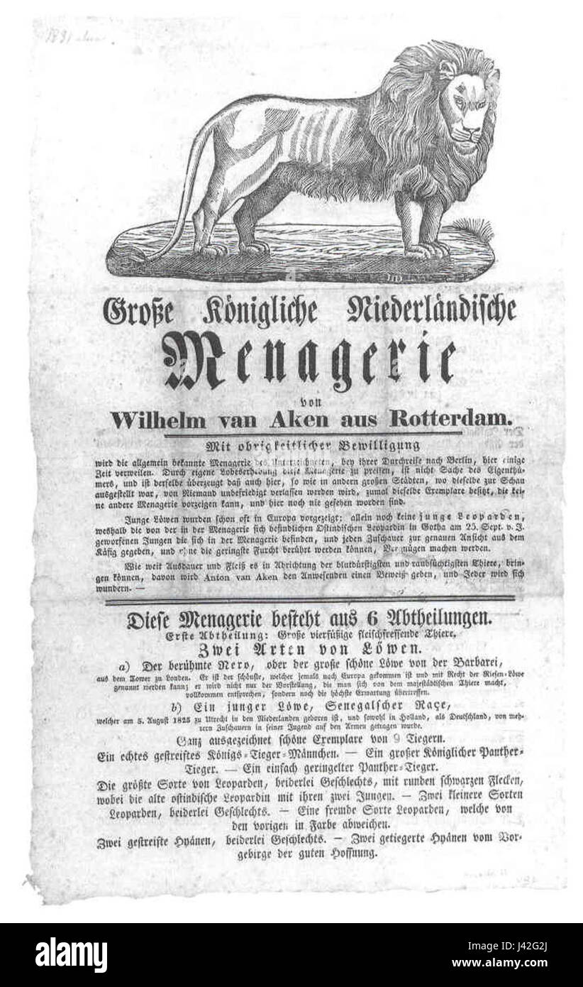 Menagerie.wilhelm.van.aken Banque D'Images