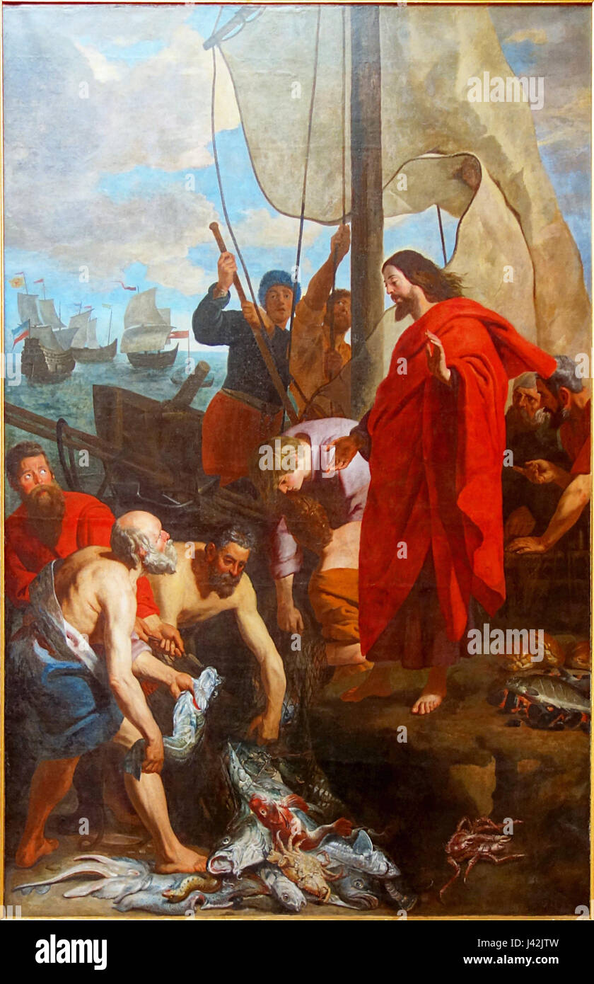 Il s'agit d'une peinture ou d'une œuvre d'art du Christ de Crayer, tenue à Lille. L’œuvre est associée à la période baroque, mettant en valeur des thèmes religieux et des techniques artistiques classiques. Banque D'Images