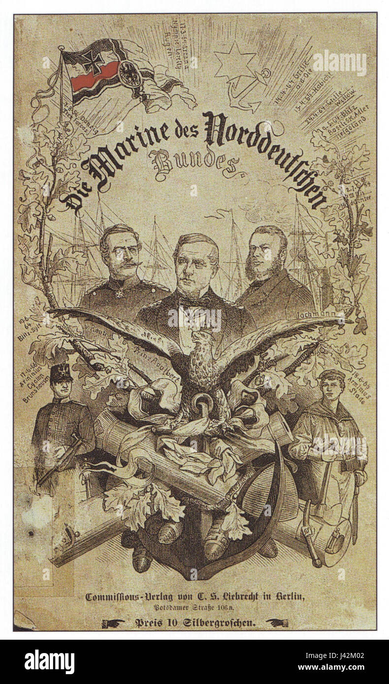La Marine de la Confédération de l'Allemagne du Nord (1867-1871) était la force navale de la confédération, précédant la Marine impériale de l'Empire allemand, jouant un rôle dans l'histoire navale. Banque D'Images