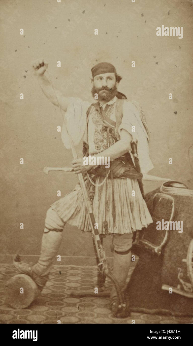 Lockwood de Forest dans un costume grec 1870 cropped Banque D'Images
