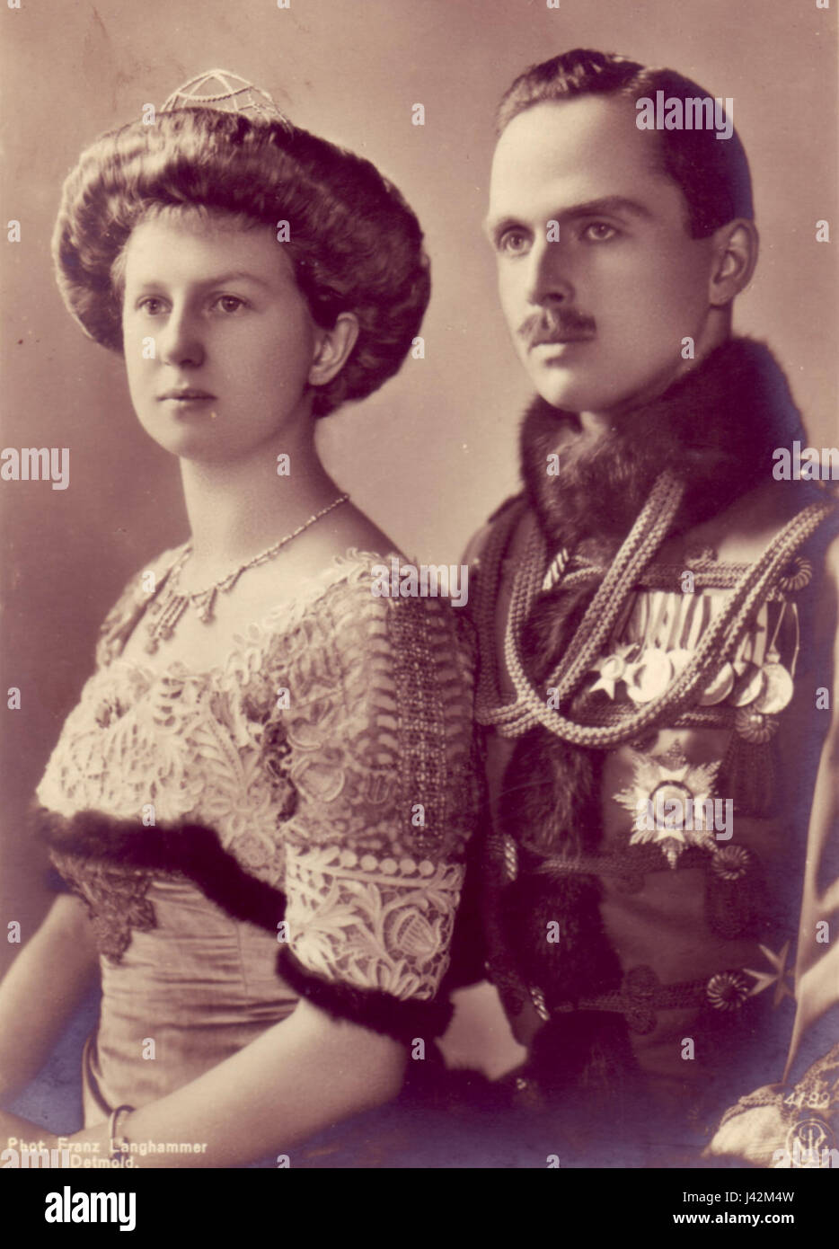Langhammer Carl Eduard von Sachsen und Coburg Gotha und Viktoria Adelheid Banque D'Images