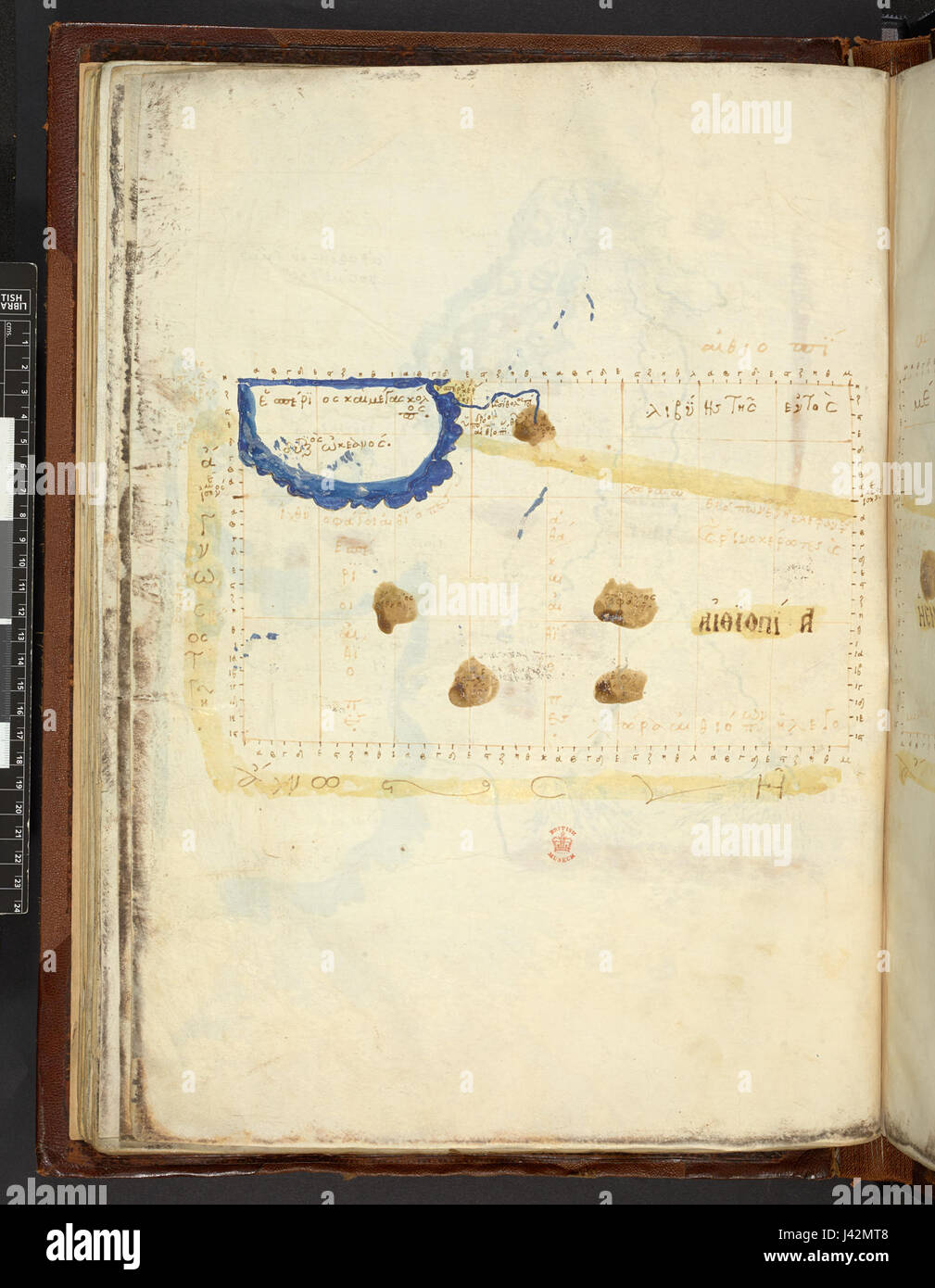 Cette carte est une reproduction de Geographia de Ptolémée, une œuvre de la Grèce antique, fournissant une représentation de la connaissance géographique du monde connu dans l'antiquité classique, hébergée dans Burney MS 111. Banque D'Images