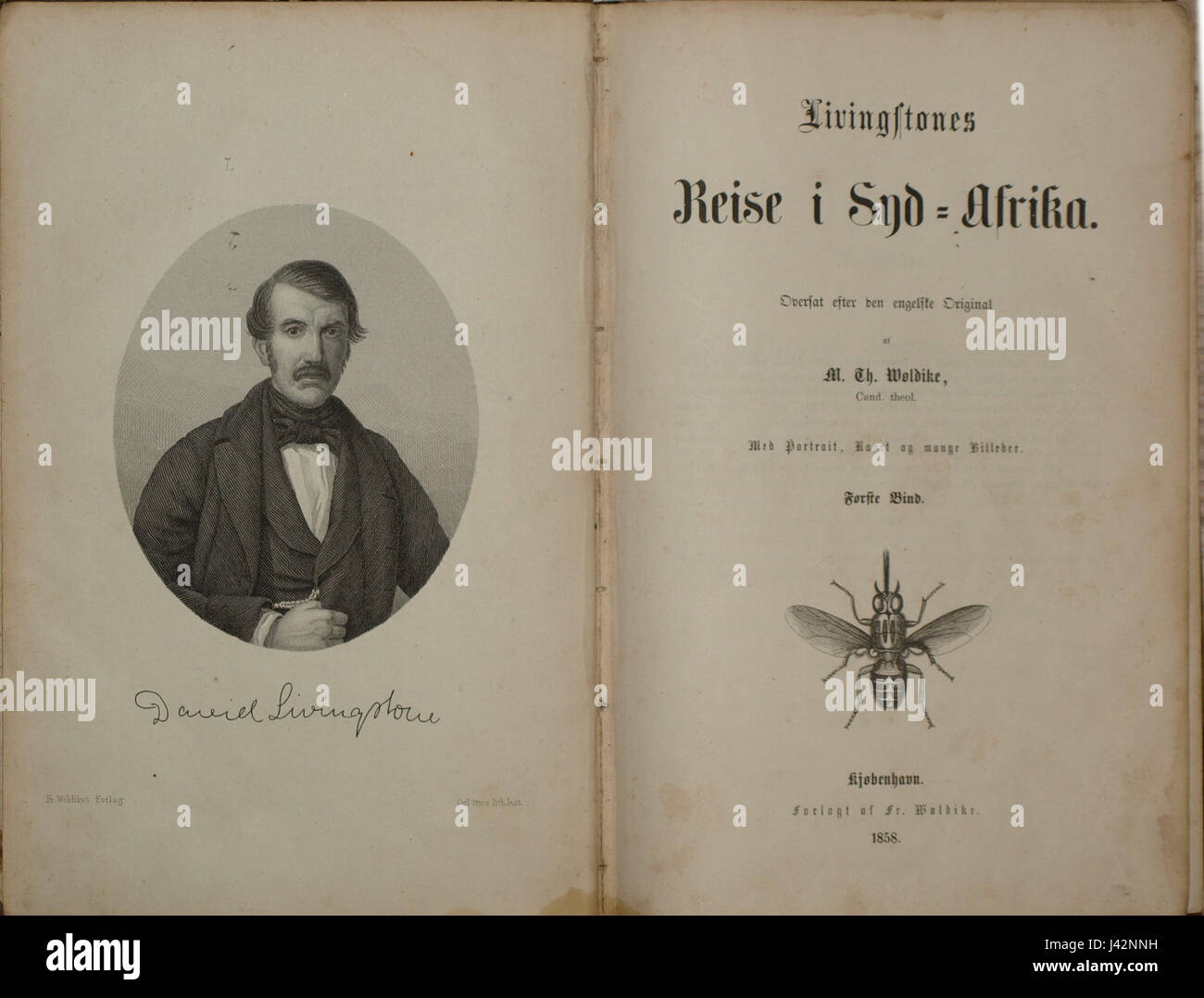 Ce titre fait référence au « voyage de Livingstone en Afrique du Sud », faisant probablement référence aux voyages du Dr David Livingstone, un célèbre missionnaire et explorateur britannique. Son travail et ses expéditions ont joué un rôle central dans la cartographie et la documentation de l'Afrique du Sud au XIXe siècle. Banque D'Images