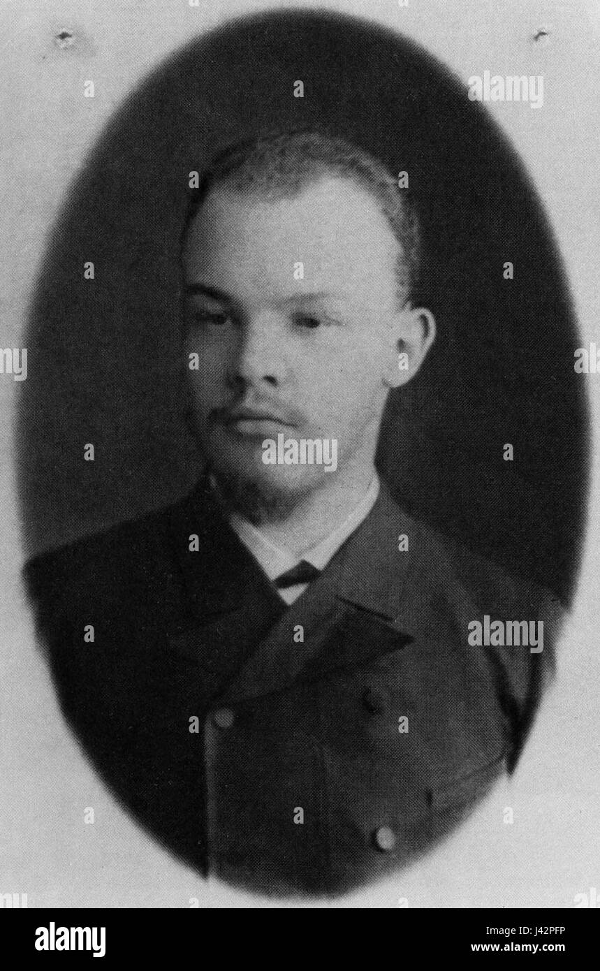 Cette photographie de 1891 montre Vladimir Lénine, le leader révolutionnaire, capturé par le photographe I.A. Sharygin. Banque D'Images