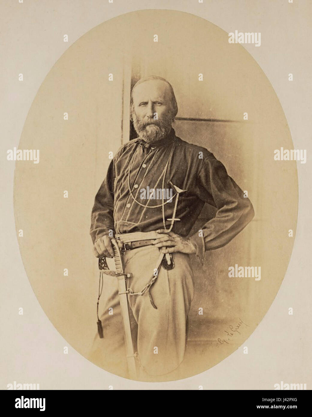 Le Gray, Gustave (1820) 1884 Palerme. Portrait de Giuseppe Garibaldi, juillet 1860 Banque D'Images