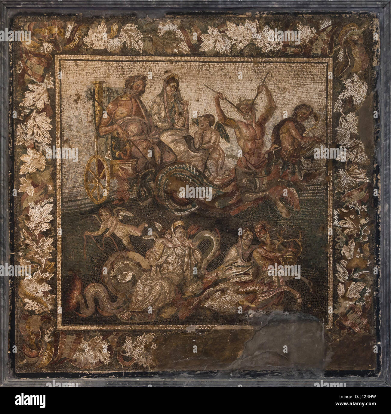 10007 MANNapoli Poséidon et Amphitrite Pompéi Mosaïque Banque D'Images