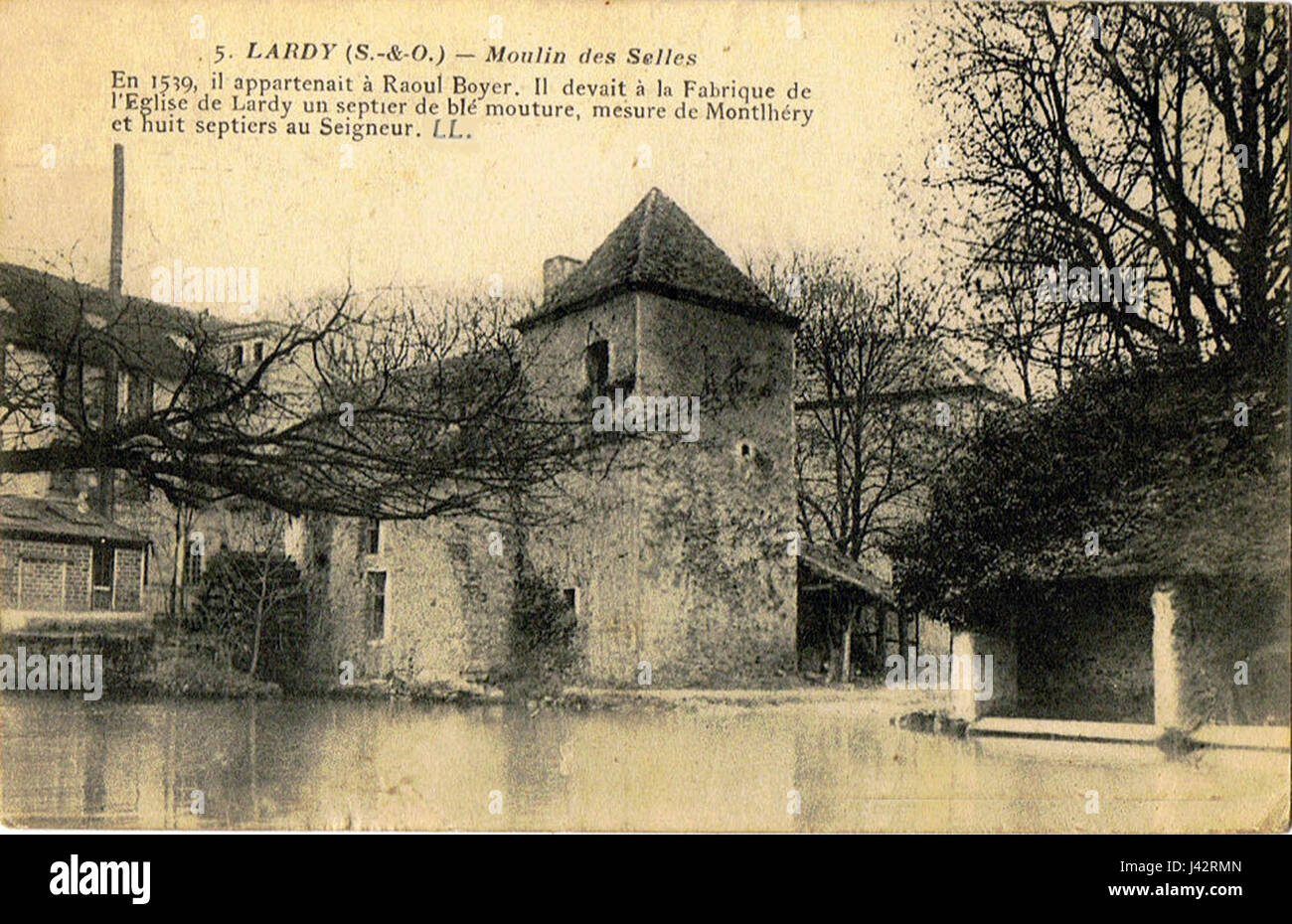 Lardy Vieux moulin MH Banque D'Images