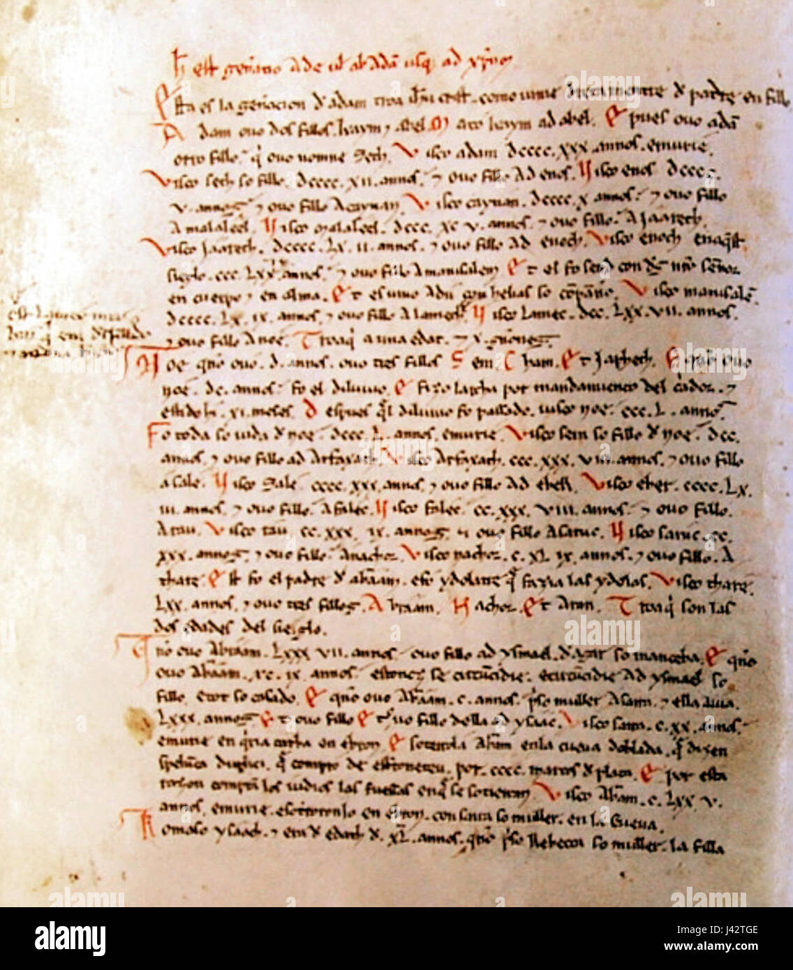 Le Liber Regum Codex Villarensis est un manuscrit historique qui fournit une chronique des rois, détaillant les lignées royales, les réalisations et la gouvernance. Il sert de référence clé pour comprendre l'histoire de la monarchie dans la région concernée. Banque D'Images