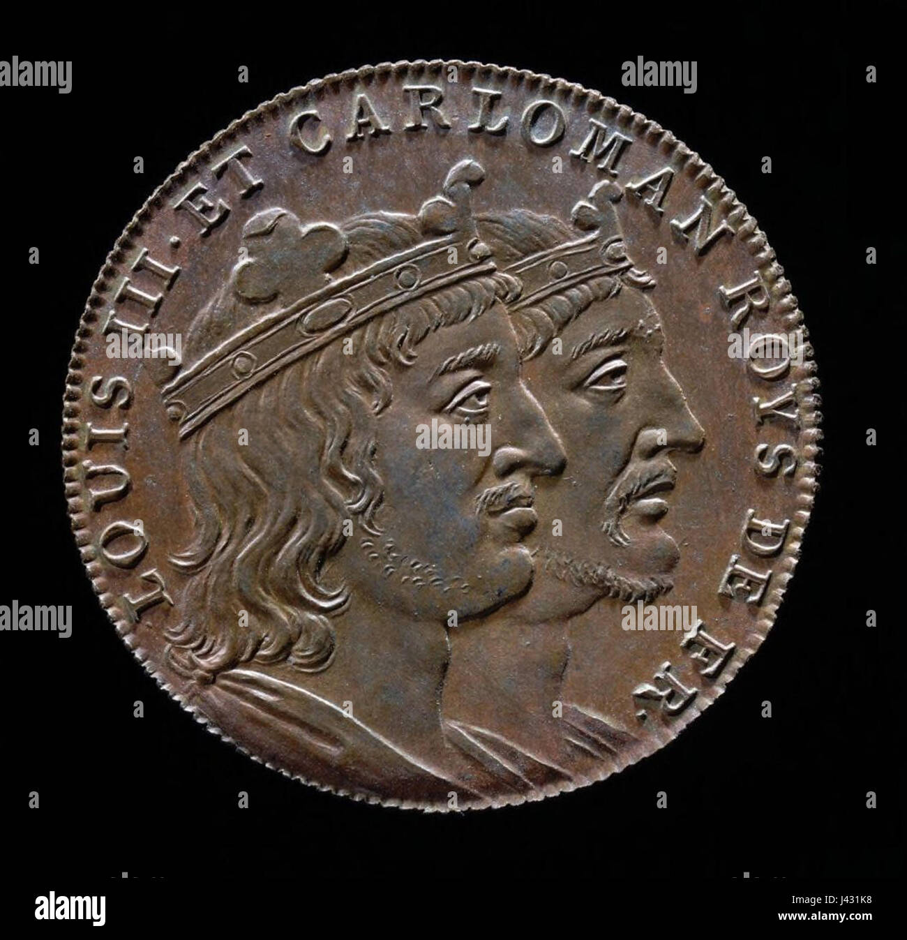 Louis III et Carloman II. Banque D'Images