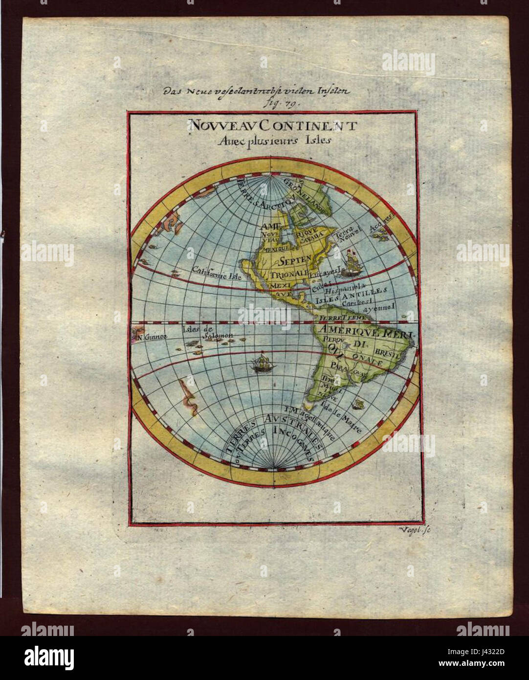 Carte de l'Amérique du Nord et en Amérique du Sud, 1719 Banque D'Images