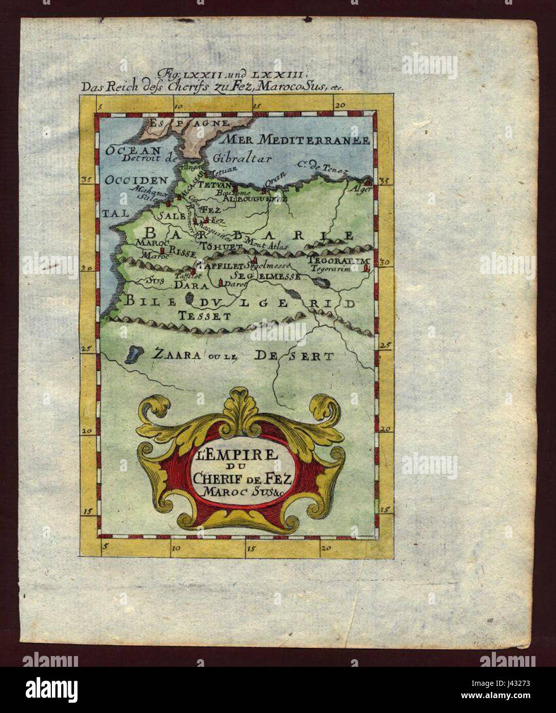 Carte du Maroc, 1719 Banque D'Images