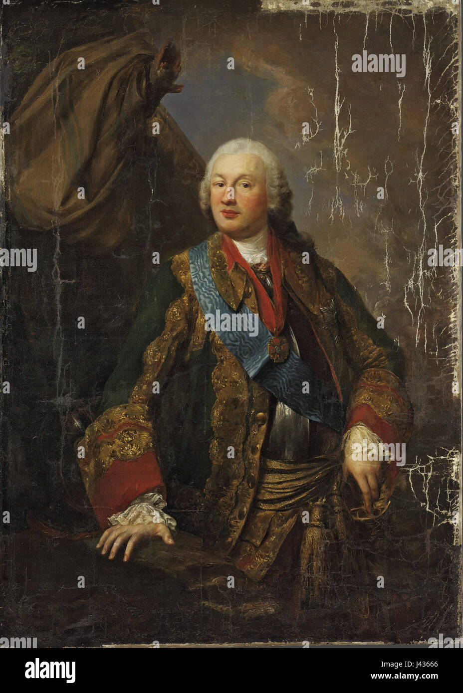 M.N. Volkonskiy est un portrait peint par un artiste anonyme au XVIIIe siècle. Cette œuvre fait partie de la collection Tretyakov Galleryâ€™s, présentant des personnages historiques russes dans un style classique. Banque D'Images