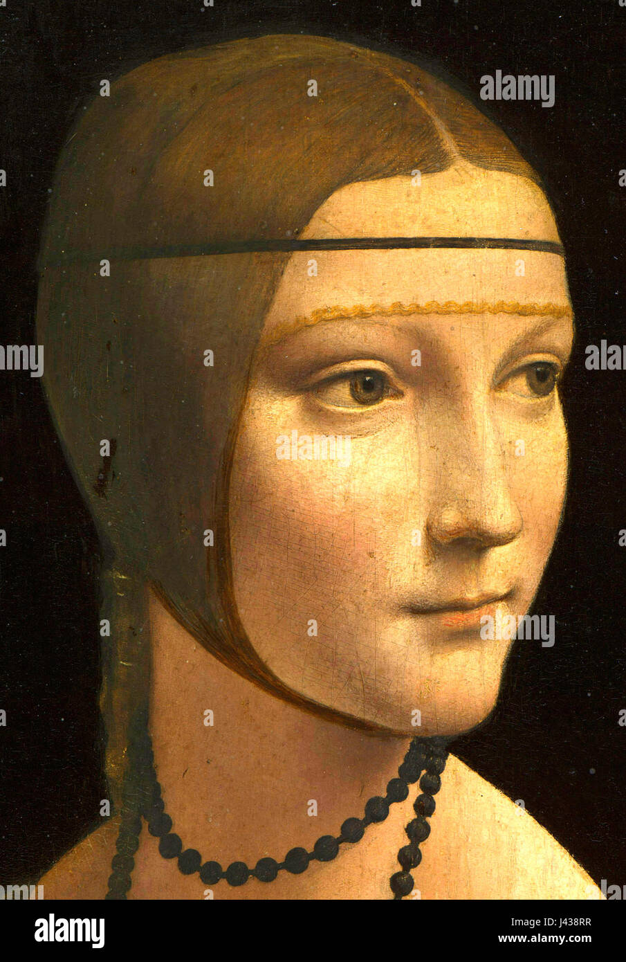 « Lady with an Ermine » est un tableau célèbre de Léonard de Vinci, représentant Cecilia Gallerani, la maîtresse de Ludovico Sforza. L'œuvre met en scène une jeune femme avec une hermine, symbolisant la pureté. Banque D'Images