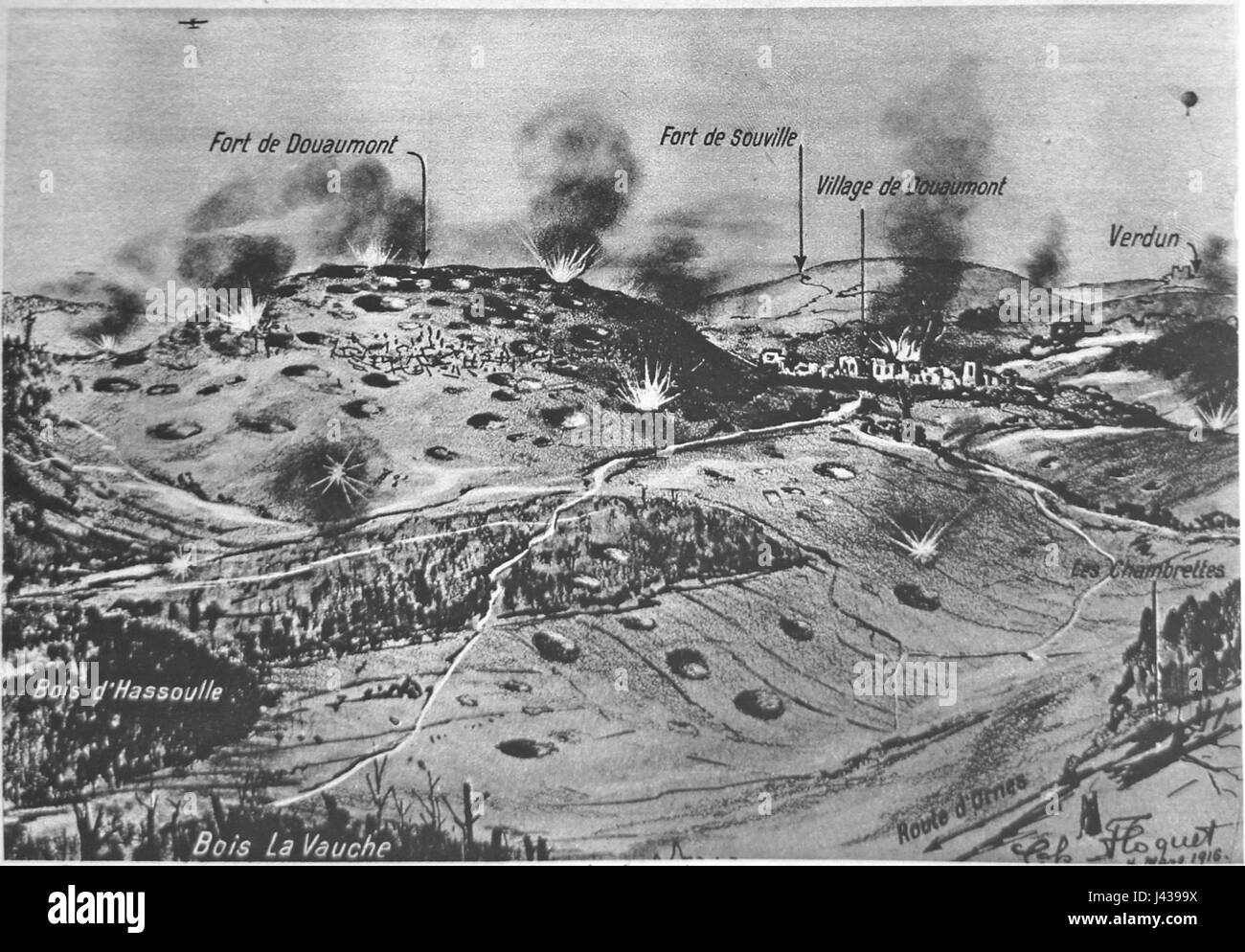 M 1222 carte fort de Douaumont Banque D'Images