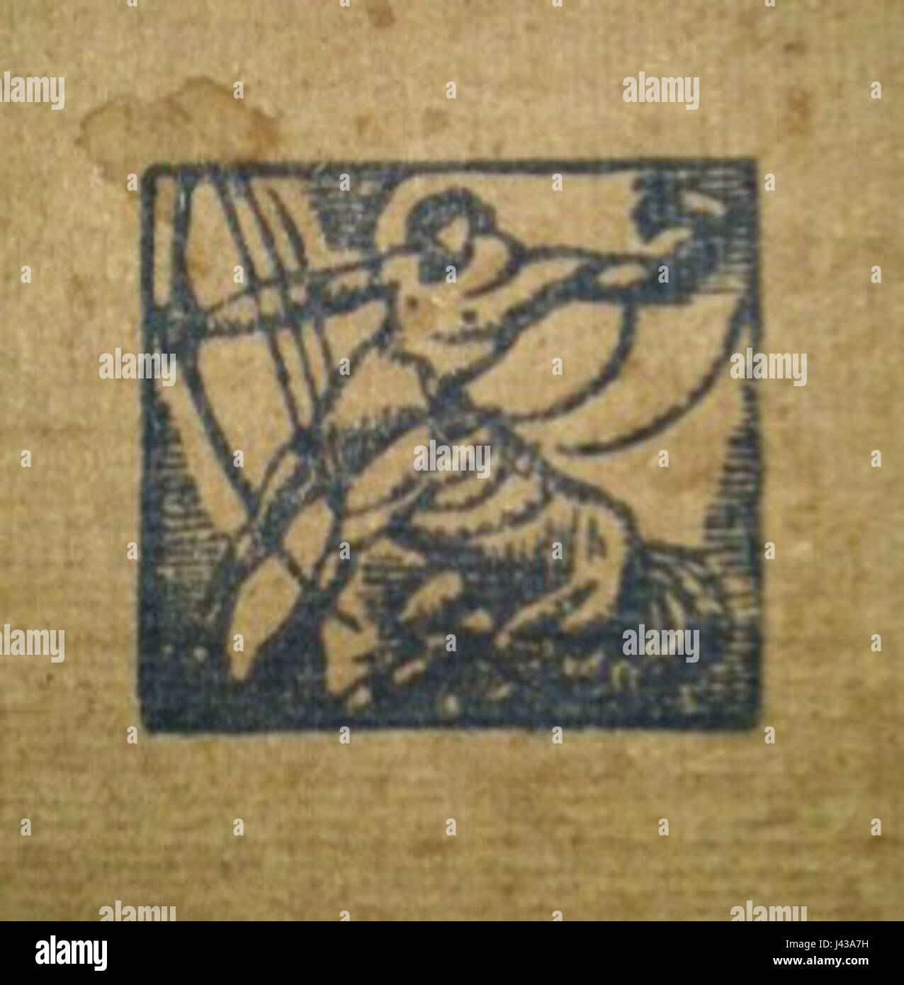 Le logo Simon Kra Sagittaire de 1925 est probablement un design vintage représentant une entreprise, un produit ou une marque de cette période, avec le symbole 'Sagittaire', peut-être lié à l'astrologie ou à la marque. Banque D'Images