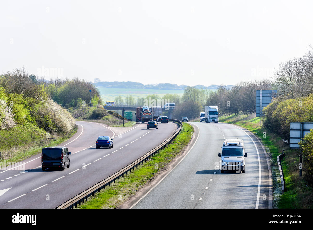 Arrière-plan de la vue de jour UK d'autoroute Road. Banque D'Images