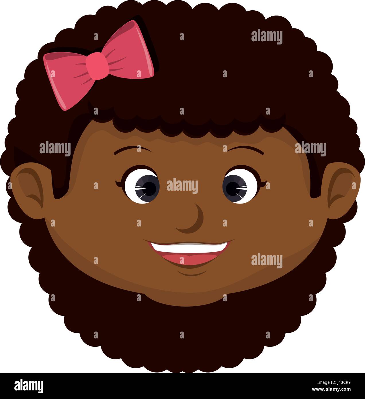 Mignon petit personnage fille noire Illustration de Vecteur